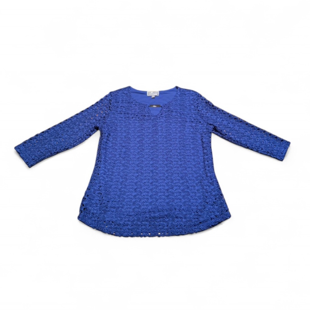 JM Collection - Royal Blue Lace Blouse